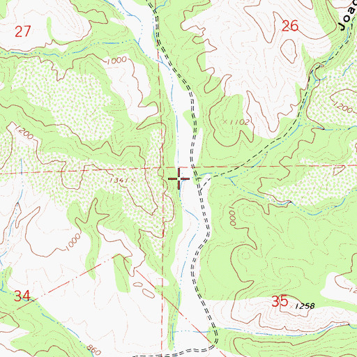 Topographic Map of Joaquin Canyon, CA