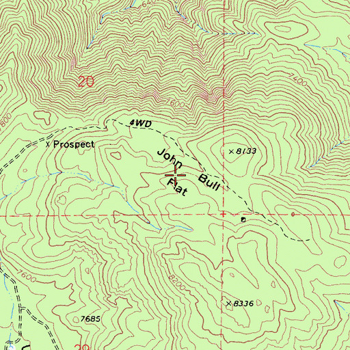 Topographic Map of John Bull Flat, CA