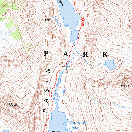 Topographic Map of John Muir Trail, CA