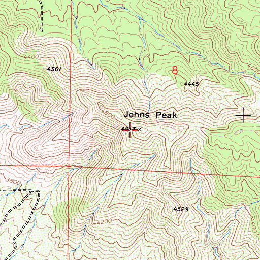 Topographic Map of Johns Peak, CA