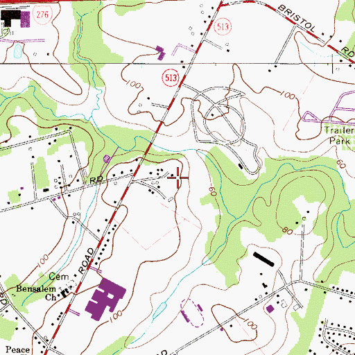 Topographic Map of Livengrin Foundation Main Campus, PA