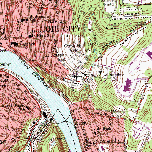 Topographic Map of University of Pennsylvania Medical Center Northwest Seneca, PA