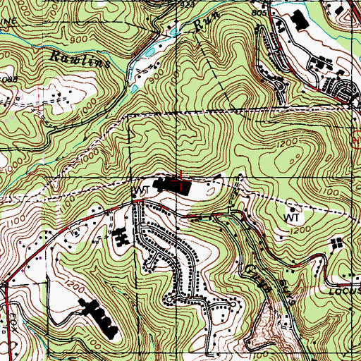 Topographic Map of HealthSouth Harmarville Rehabilitation Hospital, PA