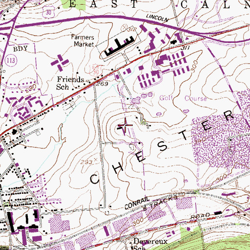Topographic Map of Saint John Vianney Center, PA