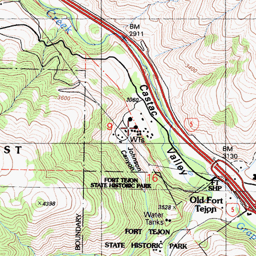 Topographic Map of Johnson Canyon, CA