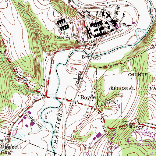 Topographic Map of Southwood Psychiatric Hospital, PA