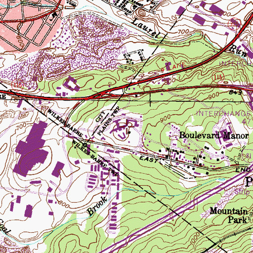 Topographic Map of Wilkes - Barre Veterans Affairs Medical Center, PA