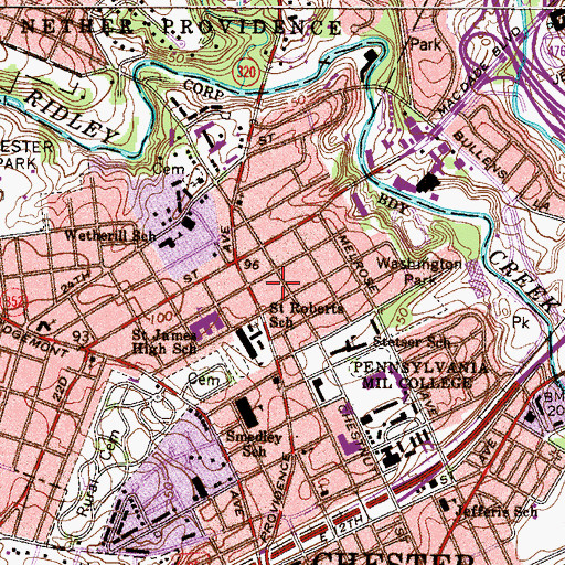Topographic Map of Keystone Center, PA