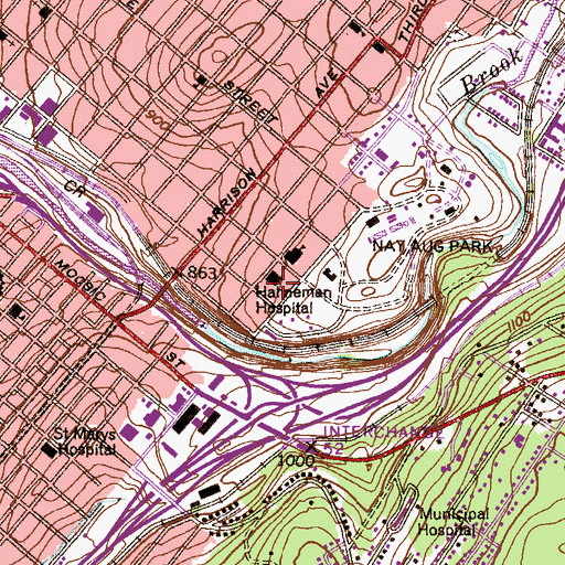 Topographic Map of Geisinger Community Medical Center, PA