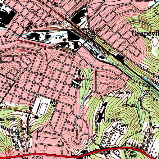 Topographic Map of Westmoreland Regional Hospital, PA