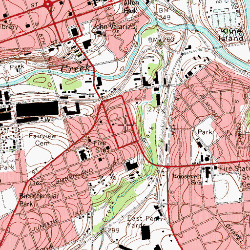 Topographic Map of Good Shepherd Rehabilitation Hospital, PA