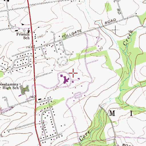 Topographic Map of Saint Mary Medical Center, PA