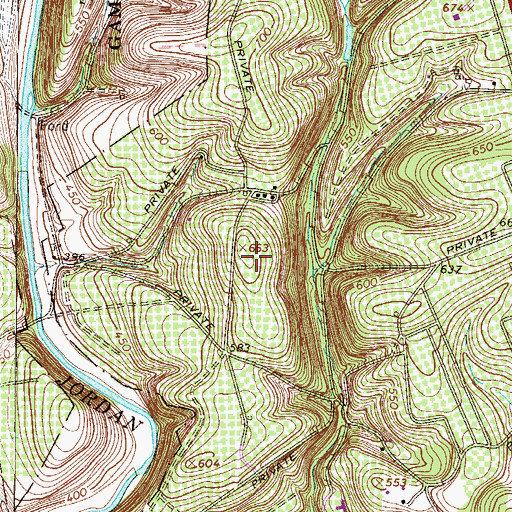 Topographic Map of KidsPeace Orchard Hills Campus, PA