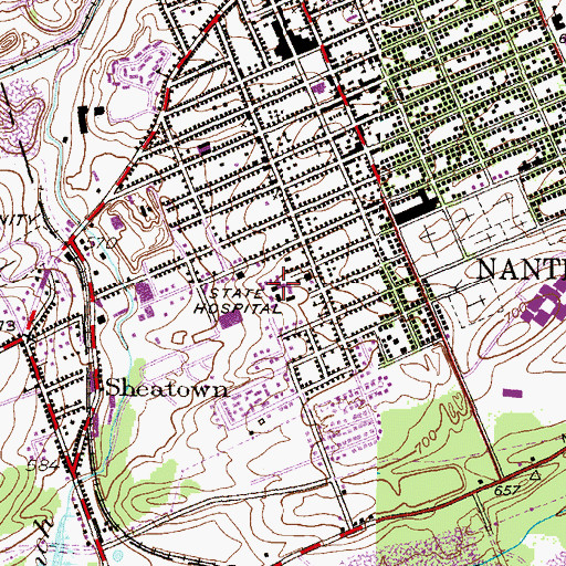 Topographic Map of Mercy Special Care Hospital, PA