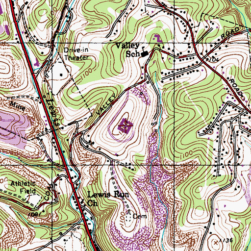Topographic Map of Jefferson Hospital, PA