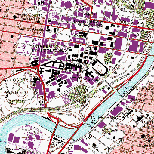 Topographic Map of Childrens Hospital of Philadelphia, PA
