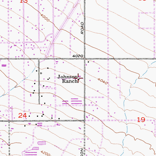 Topographic Map of Johnson Ranch, CA
