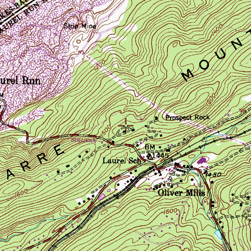 Topographic Map of Clear Brook Manor, PA