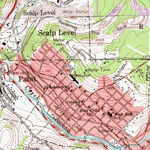 Topographic Map of Windber Medical Center, PA