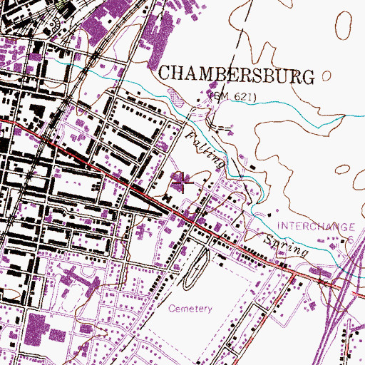 Topographic Map of Chambersburg Hospital, PA