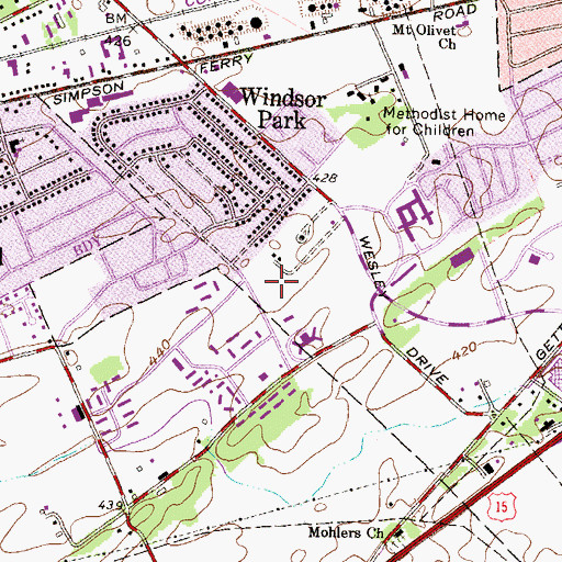 Topographic Map of HealthSouth Regional Specialty Hospital, PA