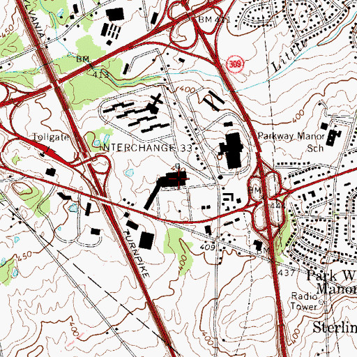 Topographic Map of Westfield Hospital, PA