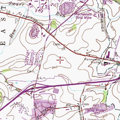 Topographic Map of Lancaster Rehabilitation Hospital, PA