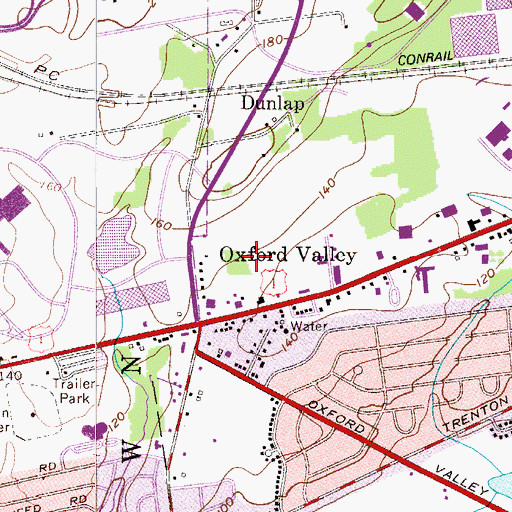 Topographic Map of Aria Health Hospital Bucks County Campus, PA