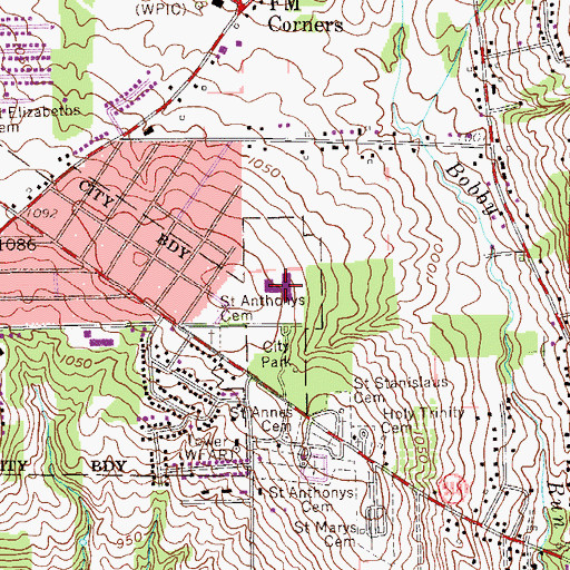 Topographic Map of University of Pennsylvania Medical Center Horizon Shenango Valley, PA