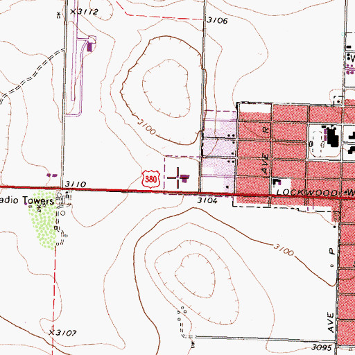 Topographic Map of Lynn County Hospital District, TX