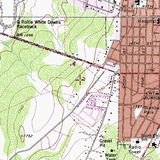 Topographic Map of Heart of Texas Memorial Hospital, TX