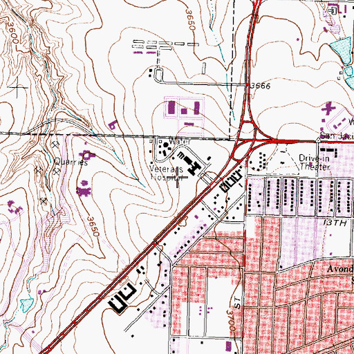 Topographic Map of Thomas E Creek Veterans Affairs Medical Center, TX