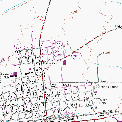 Topographic Map of Culberson Hospital, TX