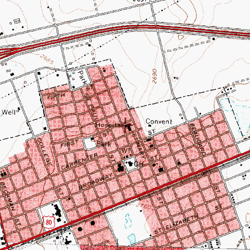 Topographic Map of Martin County Hospital District, TX