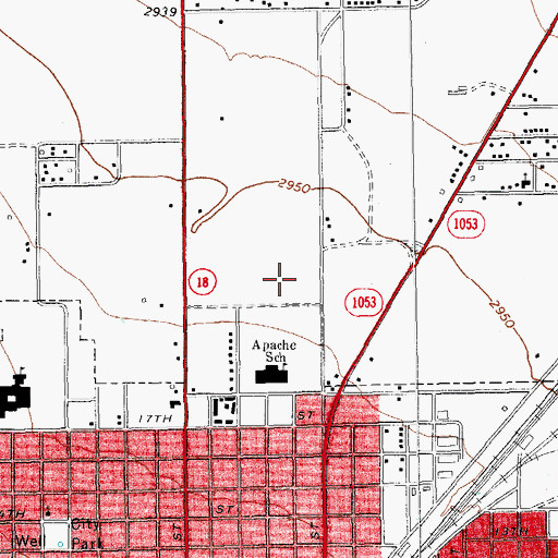 Topographic Map of Pecos County Memorial Hospital, TX