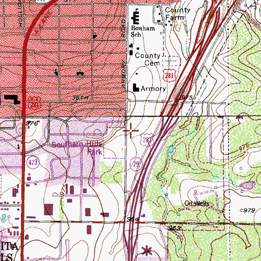 Topographic Map of Healthsouth Rehabilitation Hospital of Wichita Falls, TX