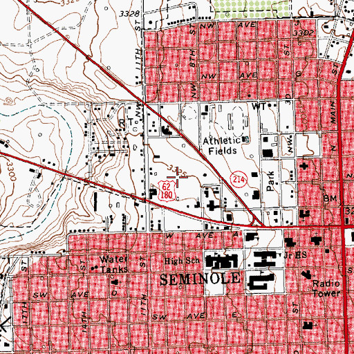 Topographic Map of Memorial Hospital, TX