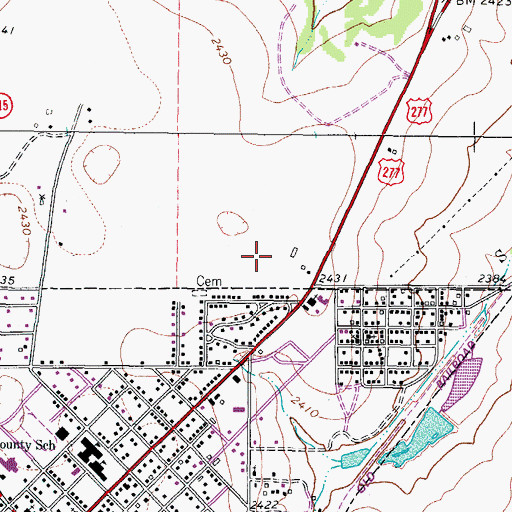 Topographic Map of Schleicher County Medical Center, TX
