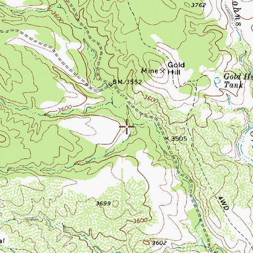 Topographic Map of Callahan Creek, AZ