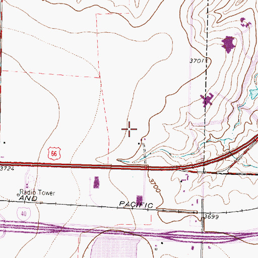 Topographic Map of Kindred Hospital Amarillo, TX