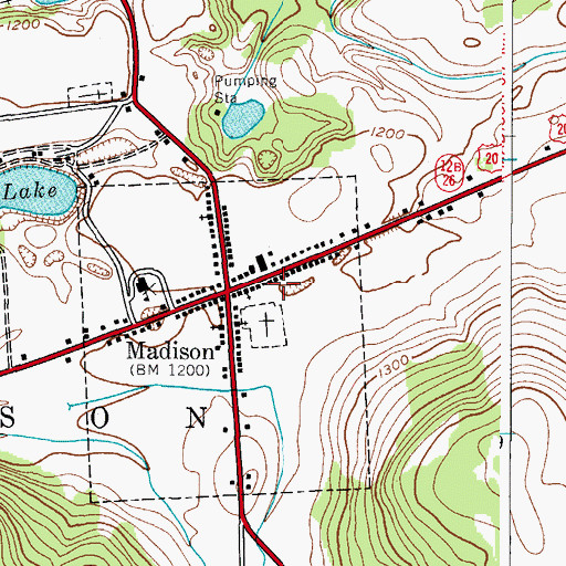 Topographic Map of Madison Fire Department, NY