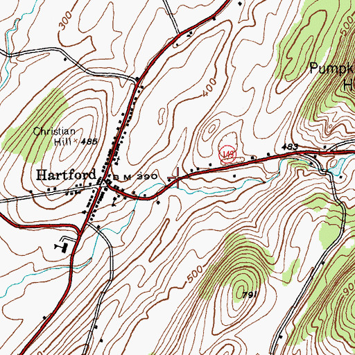 Topographic Map of Hartford Volunteer Fire Company, NY