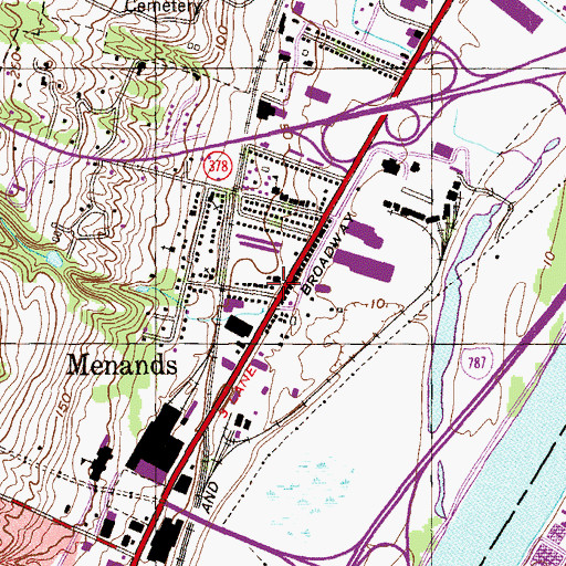Topographic Map of Menands Fire Company 1, NY