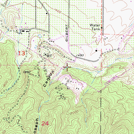 Topographic Map of Joseph Canyon, CA