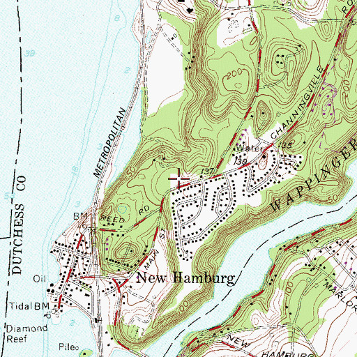 Topographic Map of New Hamburg Fire Department Engine Company 1, NY