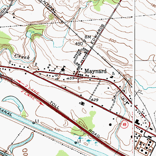 Topographic Map of Maynard Fire Department Headquarters, NY