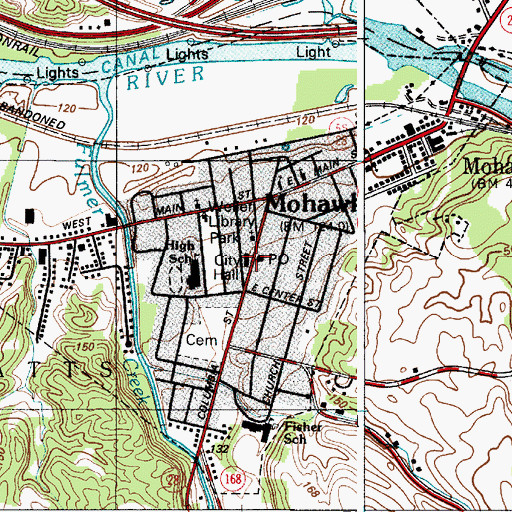 Topographic Map of Mohawk Fire Department, NY
