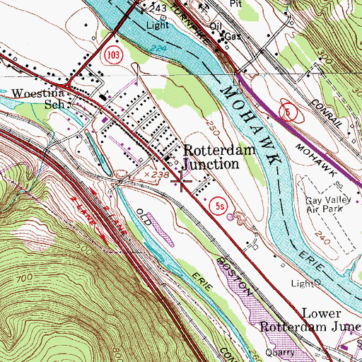 Topographic Map of Rotterdam Junction Fire District 1, NY