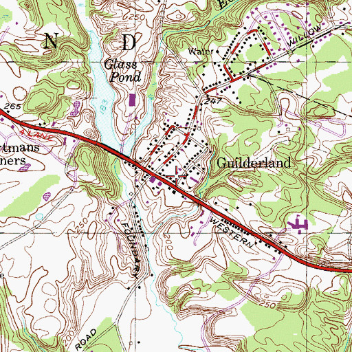 Topographic Map of Guilderland Fire Department, NY