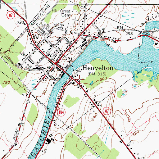 Topographic Map of Heuvelton Volunteer Fire Department, NY